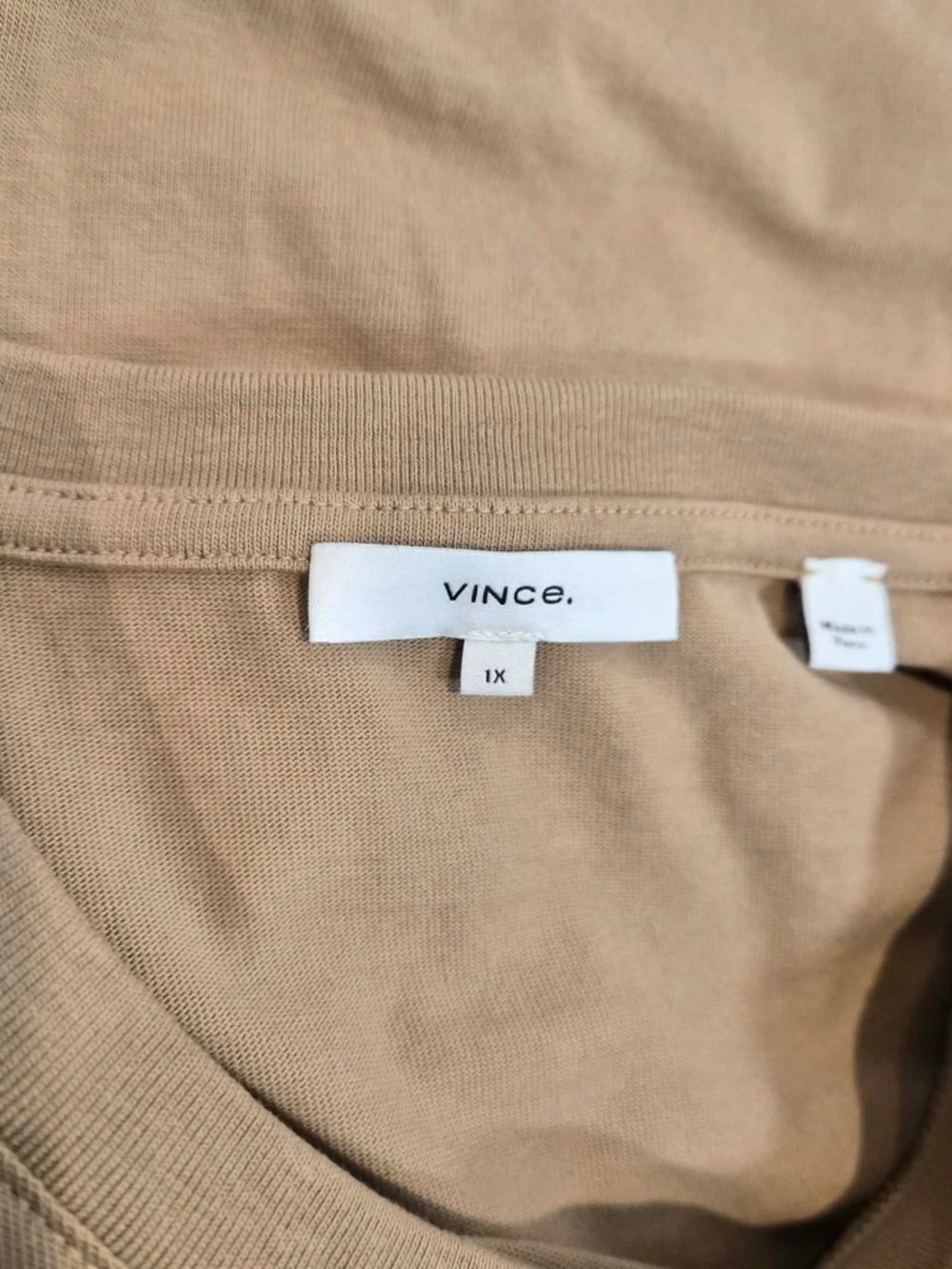 Vince 100% Cotton Plus Size Cozy New England Scandi Minimalist Posh Tan Dress 1X - Picture 5 of 8